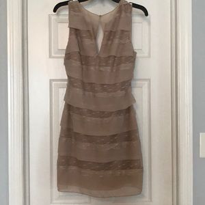 Tan bcbg backless dress